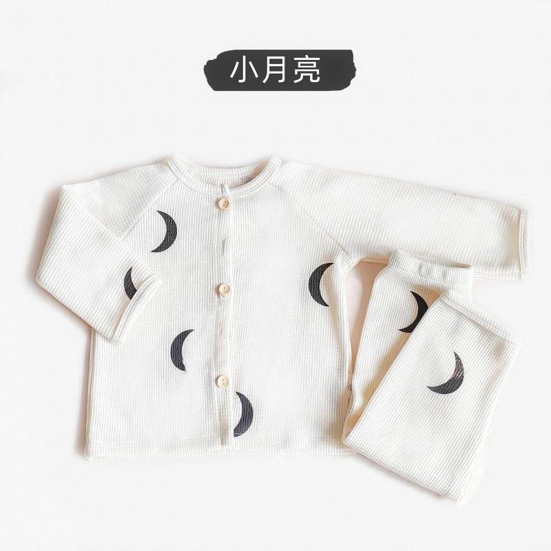 Baby Cotton Pajama Set Long Sleeve A-Class Sleepwear Toddlers Boys Girls Lightweight Home Outfit