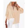 Pocket Shirts Striped Long Sleeved Loose Casual Women's Blouses & Shirts
