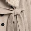 2025 Spring Women's Faux Fur Lapel Long-Sleeve Coat