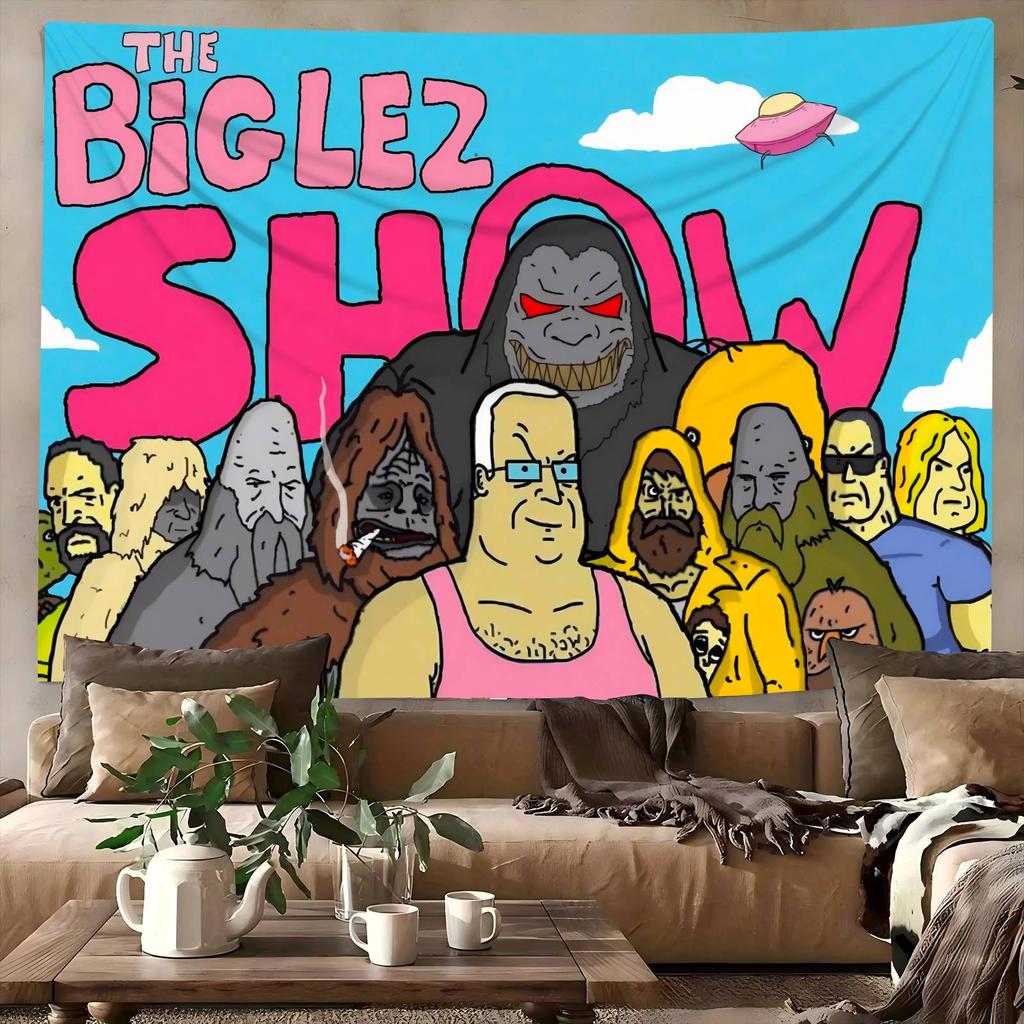 Retro Animation Style Tapestry Wall Hanging Cloth Funny Decoration Background Cloth Room Decoration Home Decoration