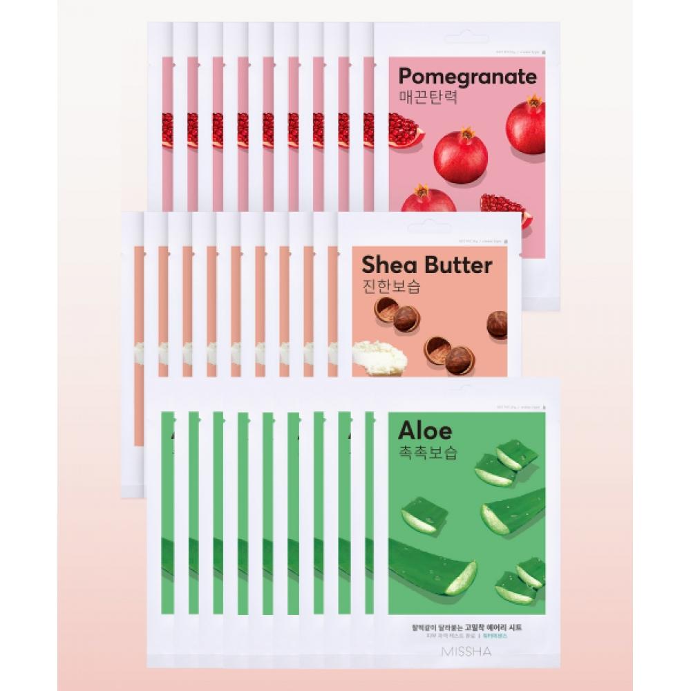Missha  30Pack  Airy Adhesion Sheet Mask  Mask Pack (15 pack) shea butter/(15 pack) shea butter