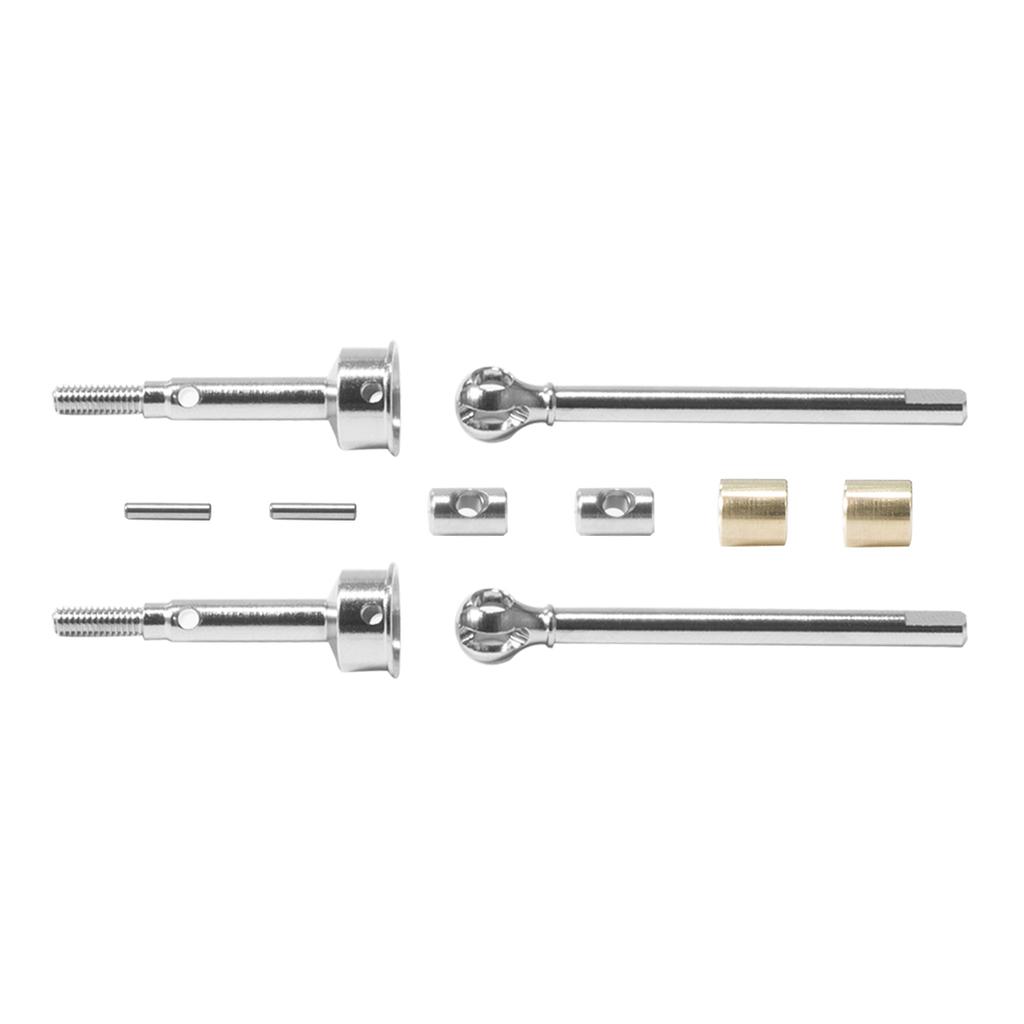 Steel Front Rear Axle Shafts 5mm Extended +2mm Thread Longer Driveshaft for 1/18 RC Crawler Car TRX4M Upgrade Parts