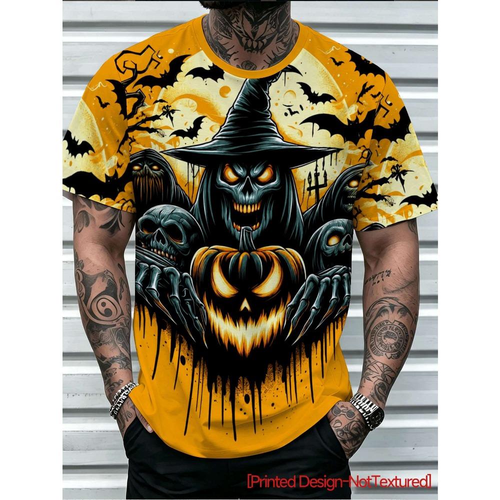 Trendy Christmas-themed Men's Digital-print T-shirt with Eye-catching Fabric for