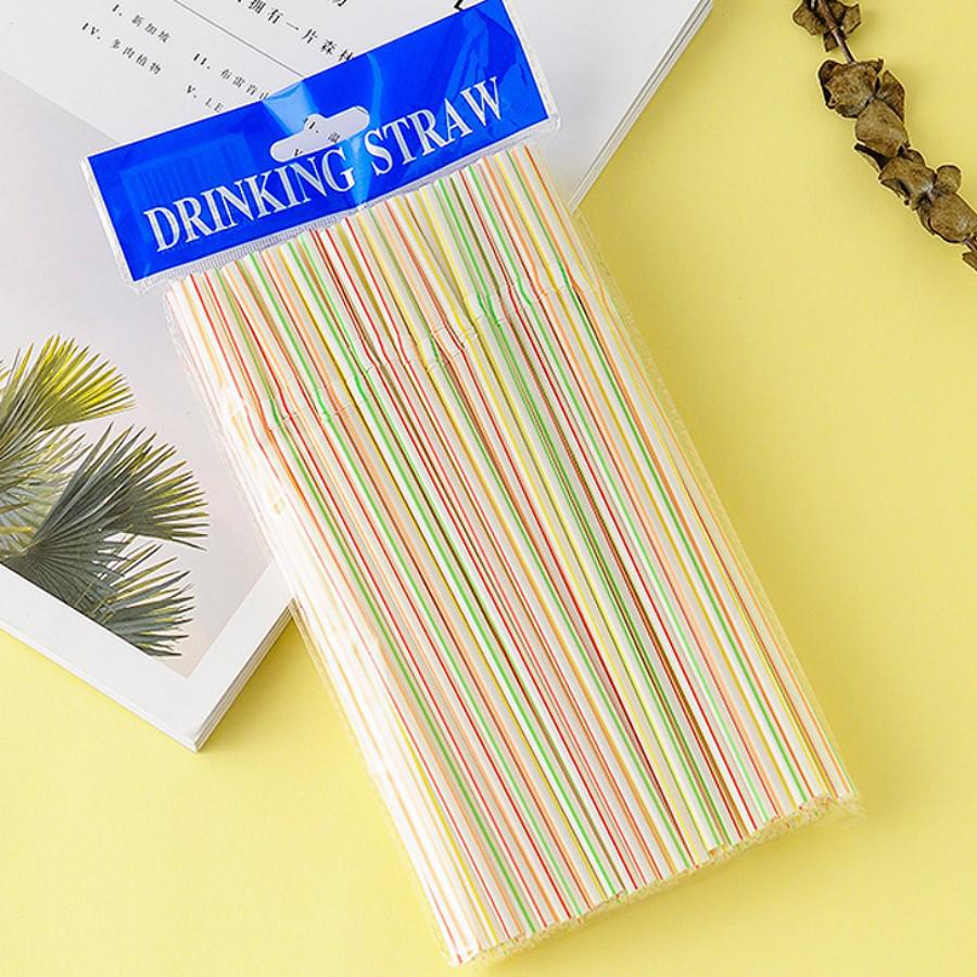 Creative Colorful Bendable Striped Soy Milk Plastic Straws