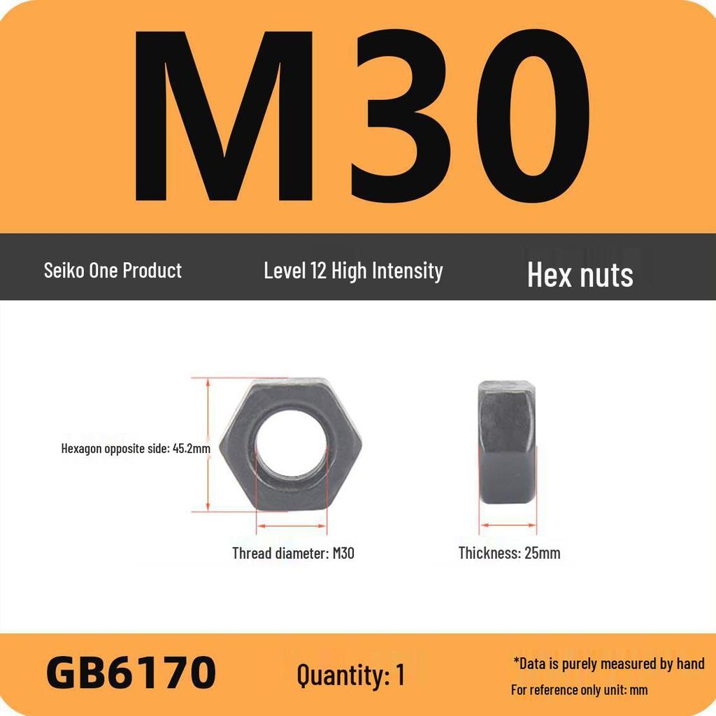 Black Galvanized Nickel-Plated Iron Hex Nut Screw Cap, GB Grades 4.8/8.8/12.9, Sizes M4/M5/M6/M8