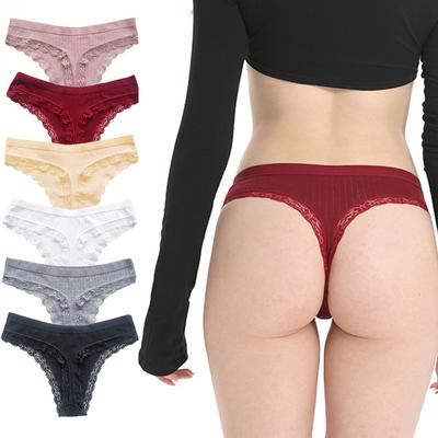 Mutandine sexy da donna comode a vita bassa in pizzo, in puro cotone, con cavallo traspirante, mutandine elastiche alte, biancheria intima