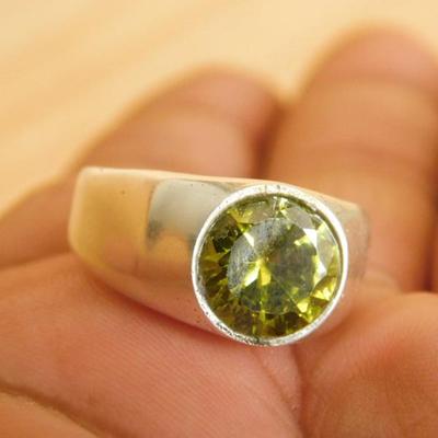 Handmade Jewelry, Signet Ring, 925 Sterling Silver Ring, for Men Women, Green Peridot Ring, Gemstone Ring, Party Wear Gift, Gift Ring