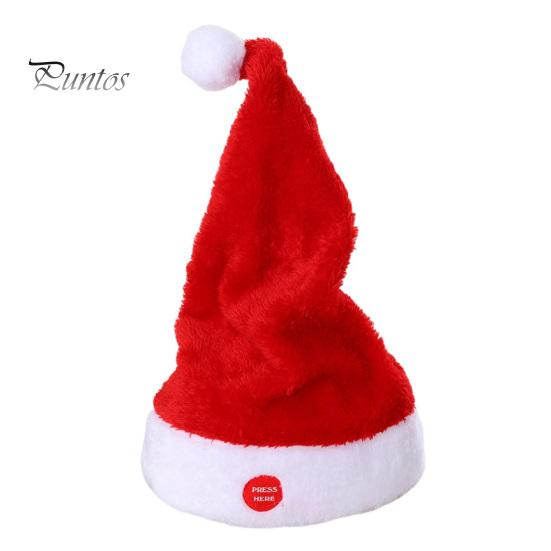 

Электрическая шапка Санты, поющая, танцующая, рождественская шапка, работающая от батареек, красная плюшевая качающаяся шапка Санты, украшение, праздничный подарок красный