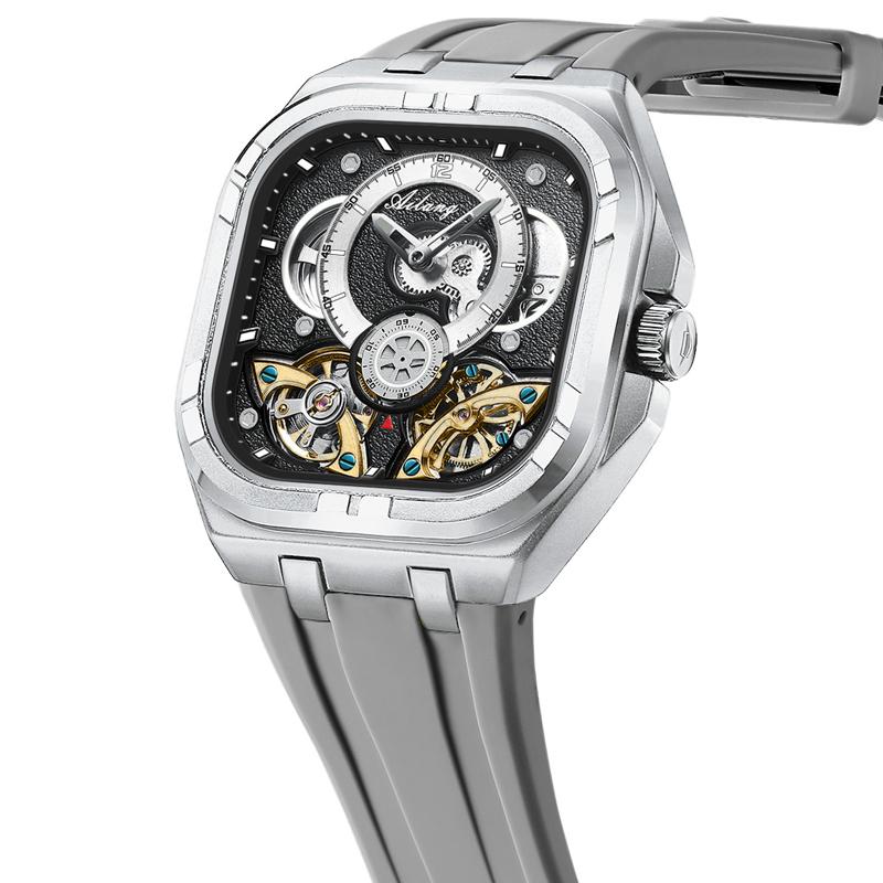 AILANG Men's Top Brand Square Tourbillon Wristwatch Waterproof Original Automatic Mechanical Watch for Man Luminous Luxury