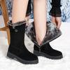 Elegant Ladies Shoes Large Size Warm Women's Snow Boots Medium Heels Designer Luxury Fashion Lamb 2024 Chic Plush Gyaru On Offer