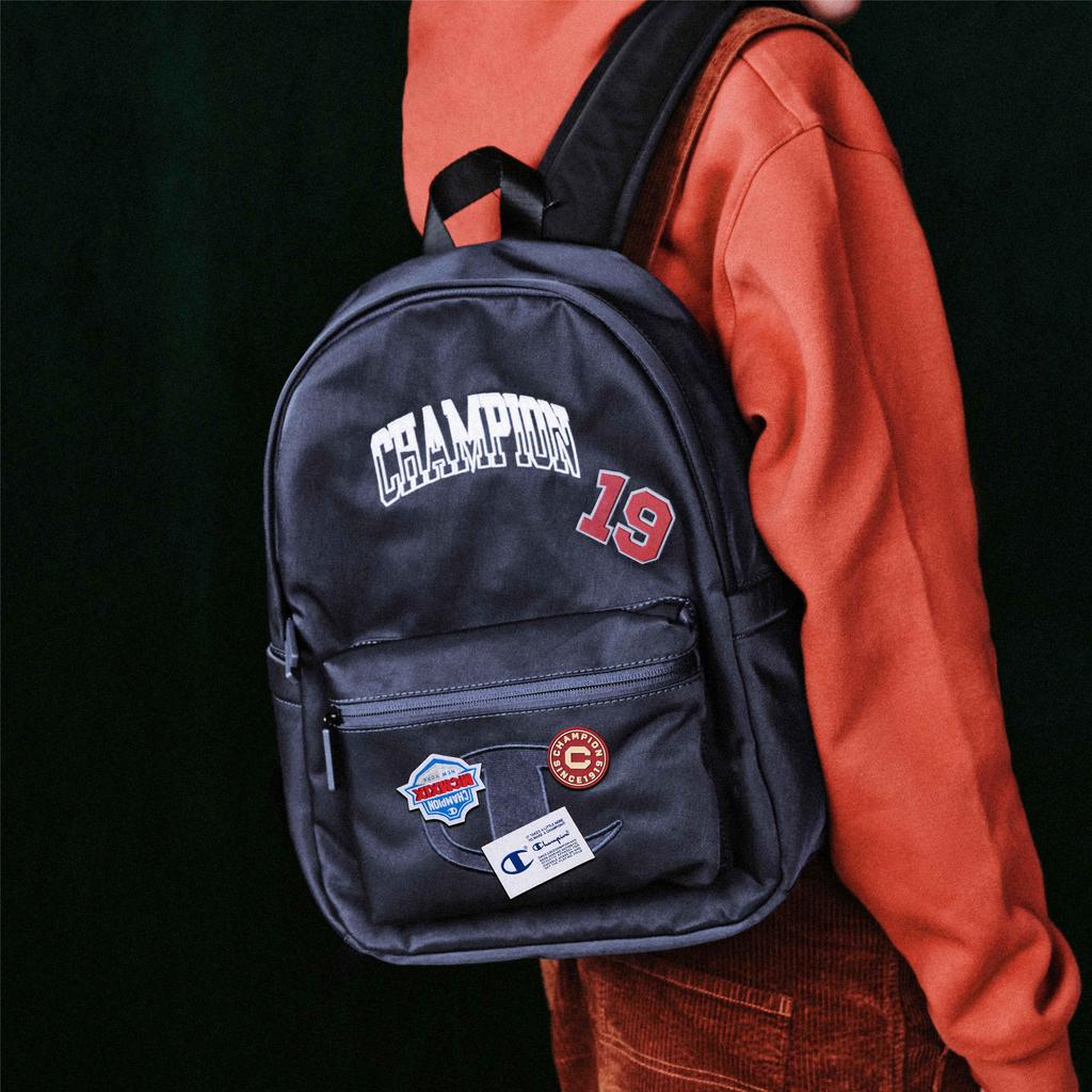Champion Campus Tear Bag C-Logo Badge Velcro Campus Casual Sports Zipper Fabric Backpack Medium Unisex backpack U4AACPU04