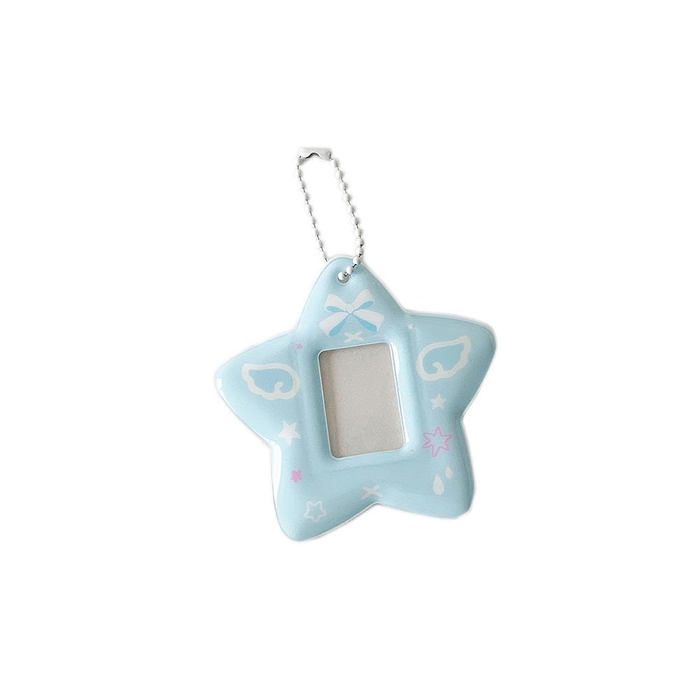 Angel Wings Star Card Case Student One Inch ID Photo Display Pendant Star Chase Key Chain Card Case