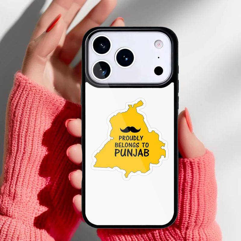 Punjab Map Outline Phone Case for iPhone 17 Air 16e 15 14 13 Pro Max Back Cover for 12 11 Pro Coque