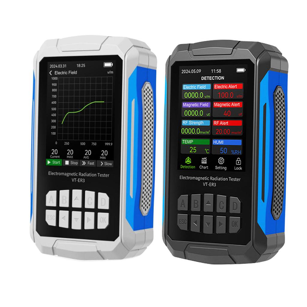 Electromagnetic Field Radiation Detector 2.8in TFT Color Display Rechargeable 5 In 1 Radiation Dosim