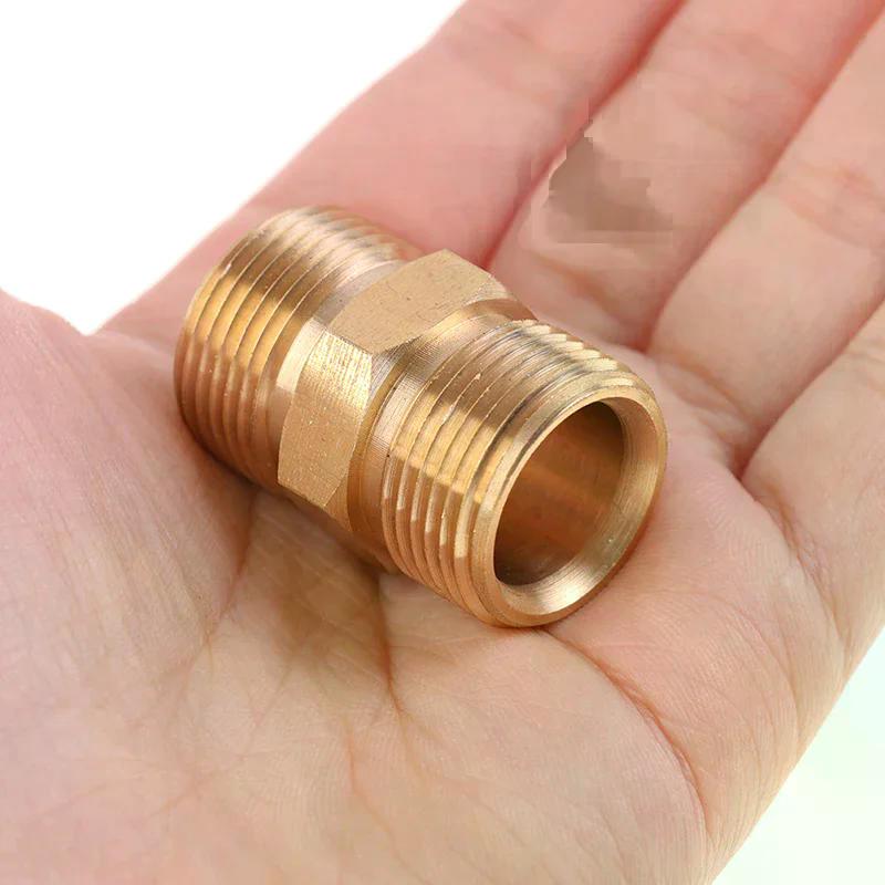 14mm 15mm High Pressure Washer Hose Extension Connector Adapter Copper M22 and Male Thread Female Coupler Adaptor