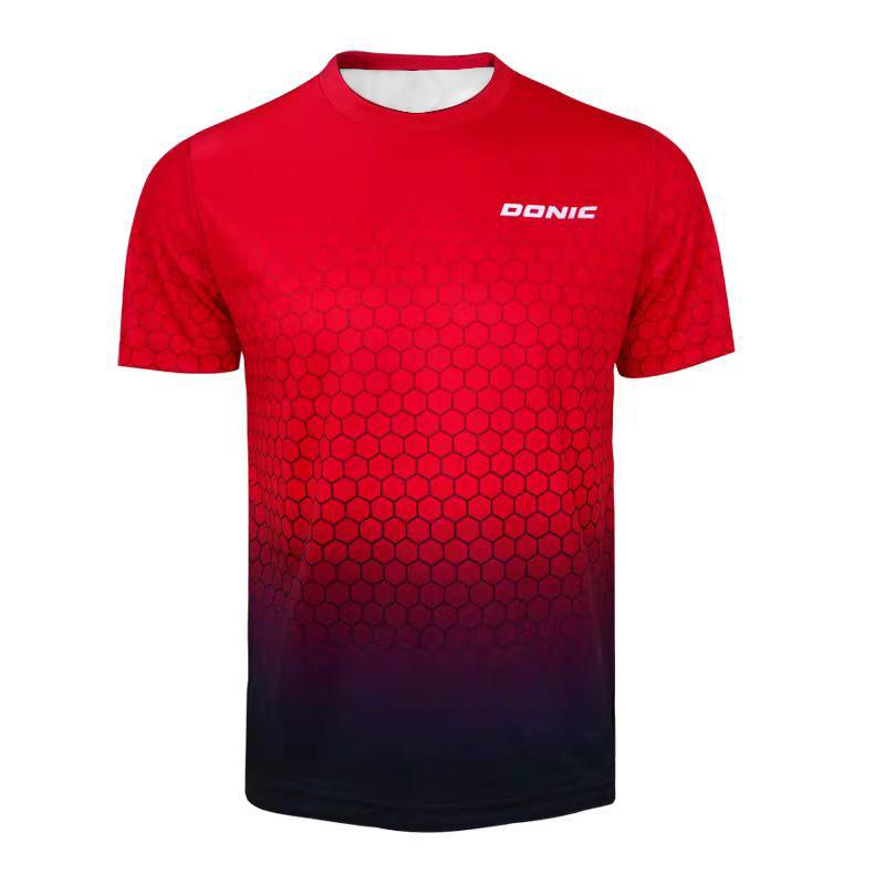 Nuova Maglietta da Tennistavolo da Uomo con Stampa 3D Maglietta Estiva Traspirante da Uomo per Badminton Top a Maniche Corte Quick-Dry