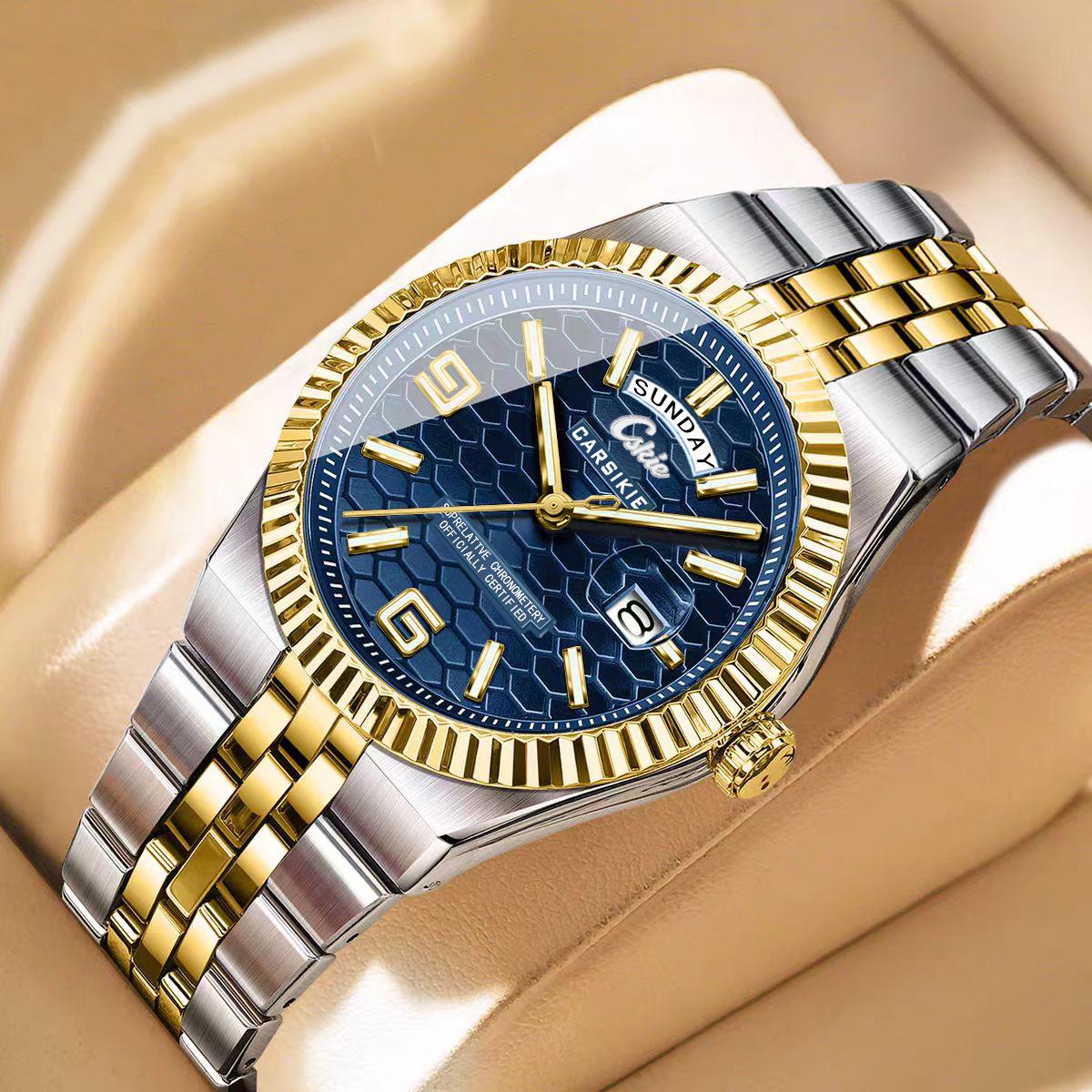 

Серия «Звездное небо» Мужские автоматические механические часы: Светящиеся, Водонепроницаемые, Швейцарский кварцевый механизм для дня и ночи