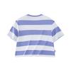 Anta Lifestyle Series Logo Letter Striped Round Neck Loose Short Sleeve T-Shirt Women T-Shirt Lilac 162328141-1