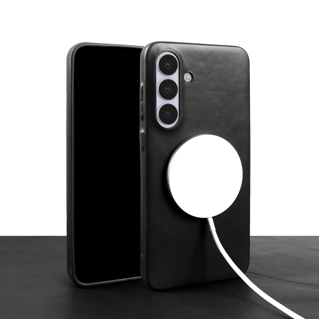 For  Magnetic Genuine Leather Case For Samsung Galaxy S2 FE S24 Plus S23 Ultra S22 S21 S20 Note20 Ultra Phone Back Cover