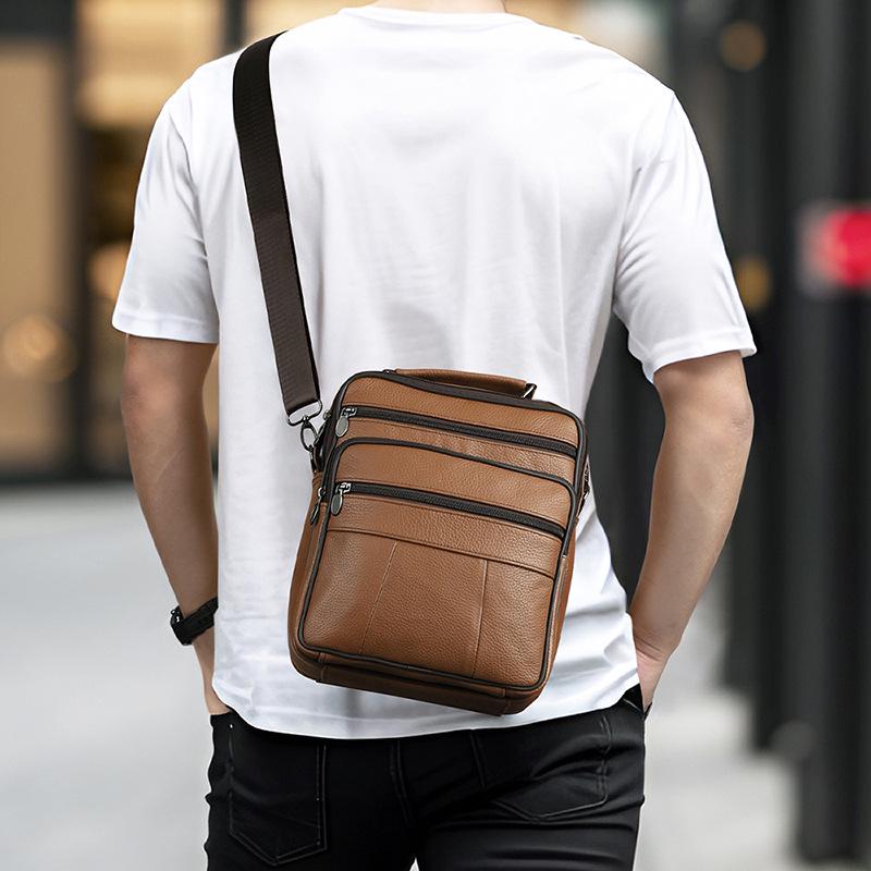 Joyir Men's Genuine Leather Crossbody Bag – Large Capacity, Minimalist Business Style Shoulder Bag