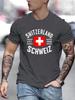 T-shirt da uomo estiva 100% cotone moda casual sportiva larga con stampa pattern bandiera svizzera 1848 girocollo manica corta top