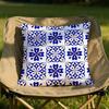 Traditional Blue and White Porcelain Cushion Cover Soft Reversible  Durable Pillow Cover  for Home  Car Daily Comfort