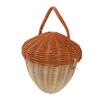 Rattan Storage Basket Mushroom Shape Decorative Woven Fruit Basket Wall Hanging Storage Basket with Lid Photo Prop Room