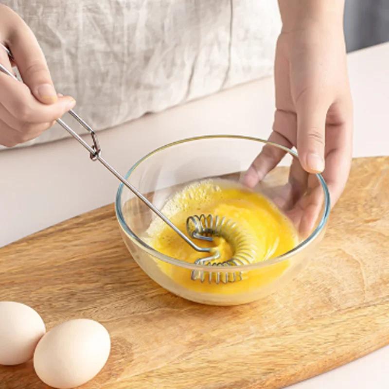 Stainless Steel Portable Spring Egg Stirrer Beater Baking Pastry Tools Manual Coil Whisk Milk Blender Whisking for Kitchen Tools