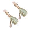 2Pcs Pipa Shape Hair Clips Chinese Style Floral Pattern Faux Pearls Decor Hairpins Festival Cosplay Hair Accessories