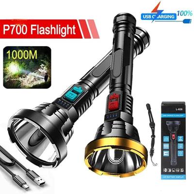 Torcia LED ad Alta Potenza P700 100000LM Torcia LED Ricaricabile 1000m Luce di Illuminazione Impermeabile Lampada da Campeggio Esterna Caccia