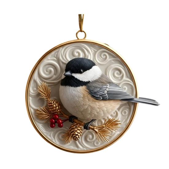 

Acrylic Bird Ornaments Car Hanging Decor Christmas Tree Rearview Mirror Decoration Handcrafted Gift for Bird Lovers D