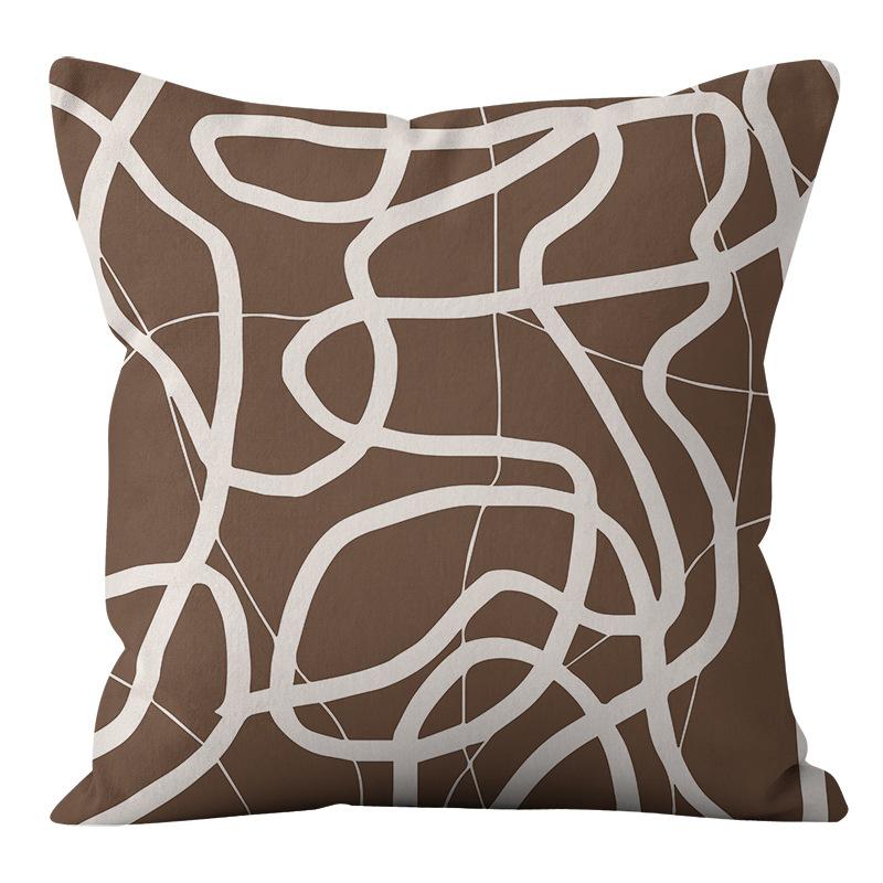 

Nordic Brown Maillard Pillowcase Abstract Geometric Pillow Home Living Room Sofa Cushion Cover 45X45CM