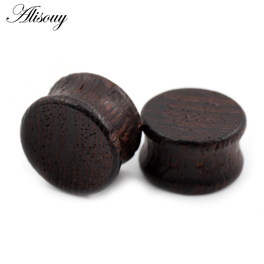Alisouy 2pcs 6-22mm Wood Double Flared Ear Expander Flesh Tunnels Plugs Gauges Stretcher Extender Earring Body Piercing Jewelry