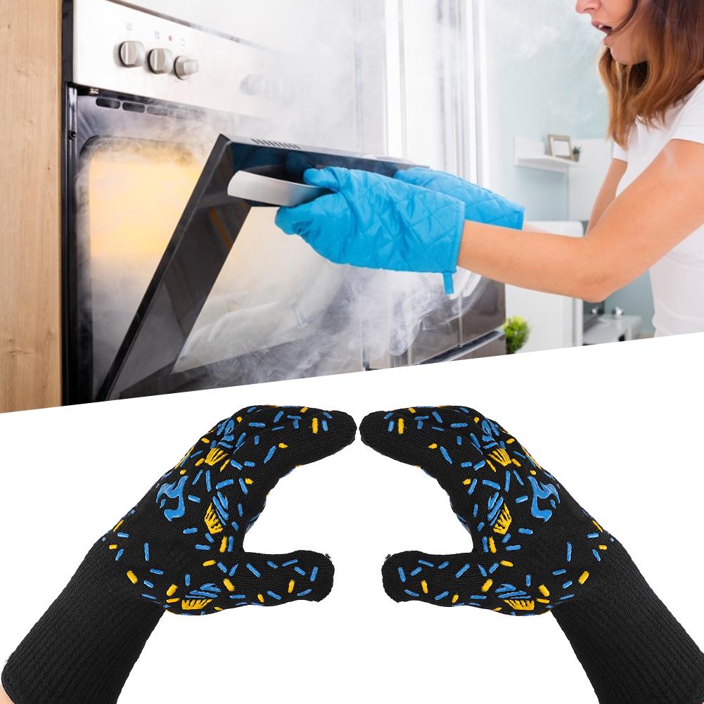 800  degrees  C High temperature Resistant Gloves Flame Retardant Non-Slip Waterproof for BBQ Microwave Oven