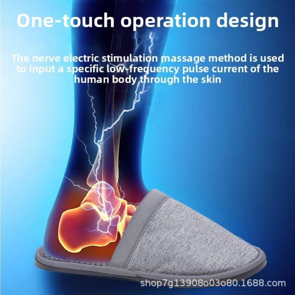 Tuhopeta Rechargeable Foot Massager Slippers EMS TENS Electrical Pulse Therapy Pain Relief Slip Home Use Removable Pad Feet Care