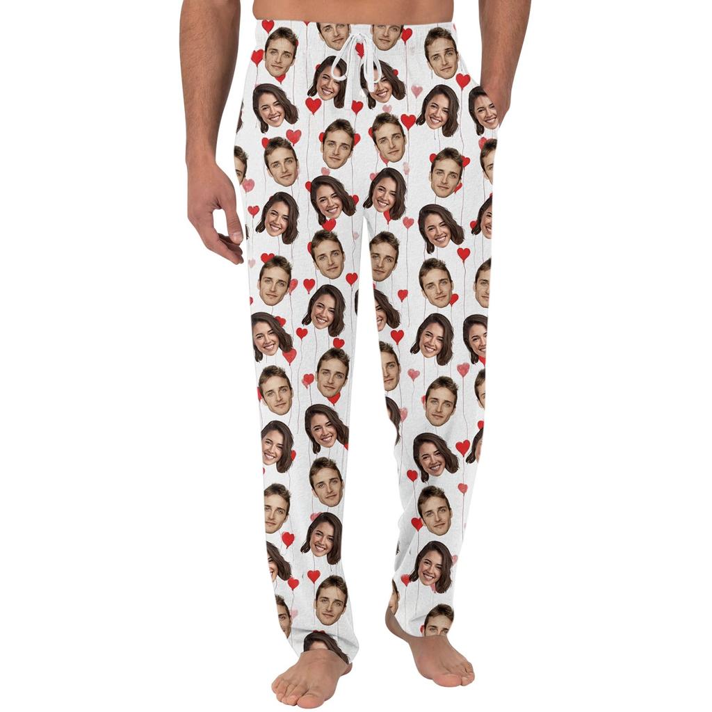 Men's Casual Pajama Pants with Pockets Valentine's Day Design