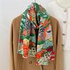 160X33Cm Winter Thicken Silk Cashmere Scarf Women Hand Rolled Shawls Zebra Print Long Scarves Wraps Bandana Big Hijabs Female