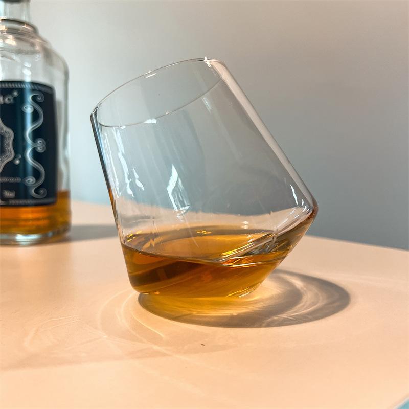 370ml/530ml Foreign Wine Glass Rotating Whiskey Glass Tumbler Cup Transparent Cocktail Tequila Glasses Cold Drink Mug Barware