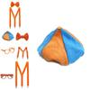 Disfraz de Blippi con tirantes ajustables de color naranja brillante y sombrero