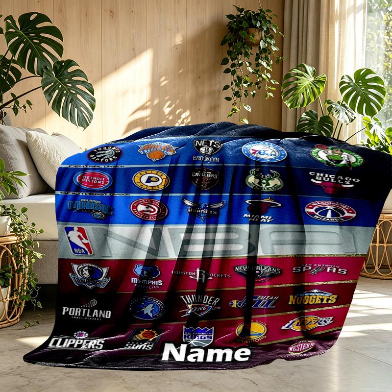 Custom Name Personalized basketball Print Blanket, Home Decor, Bedroom, Sofa, Camping, Couch, Gifts for Birthday Christmas