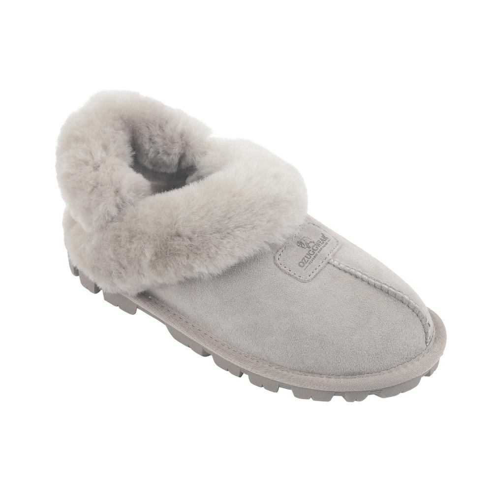 Oz Ugg Wear Adult Cogette Slippers Wool Strap Taupe
