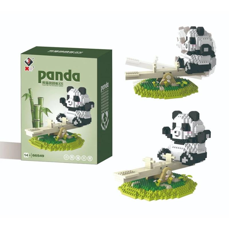 New Product Tiny Particle Assembled Building Blocks Diy Assembled Toys Cartoon Swing Panda Series Children's Toys Leisure Games