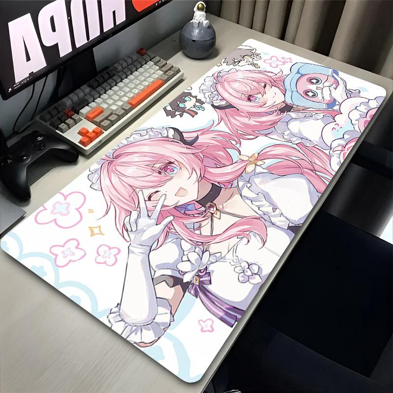 Laptop Mouse Pad Honkai Star Rail March th Anime Girl Pink Mousepad Keyboard Gamer Accessories Large Mouse Mat Office Desk Mat