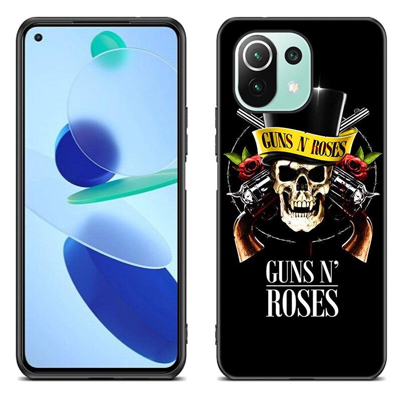

Чехол для телефона Guns N Roses с черепом для Xiaomi Mi 11 Lite NE 11i 10T 11T Pro A2 A3 Lite POCO F3 M3 M4 C31 X3 Pro NFC GT, черный чехол Xiaomi POCO X3 NFC