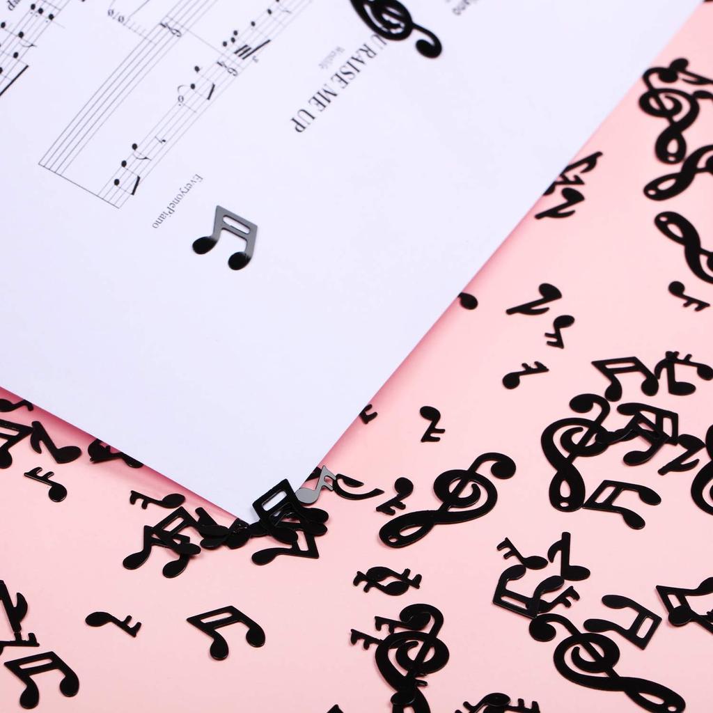Gejoy 3000 Pcs Music Notes Confetti Mini Music Party Decorations Musical Table Centerpiece Confetti Graduation Black Clef Cutouts for Disco Party