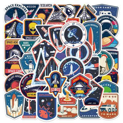 52Pc Skateboard Stickers Astronauts In Space Stickers Skateboard Extreme Sports Stickers Trolley Case Guitar Mug Notebook Trend Stickers