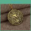 The Pirates Of Caribbean Themed Jewelry Alloy Skull Pendant Necklace With Chain