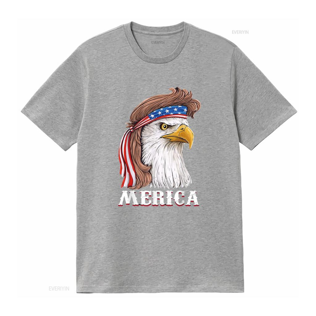 Eagle Mullet 4th Of July USA American Flag Merica T Shirt vintage Washed Unisex Top For Everyday Wear streetwear Slightly
