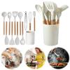 12Pcs Kitchen Utensil Set Cooking Tools Kit Spatula Spoon Brush Whisk Heat-Resistant Cookware Non-Stick Spatula Set for Kitchen