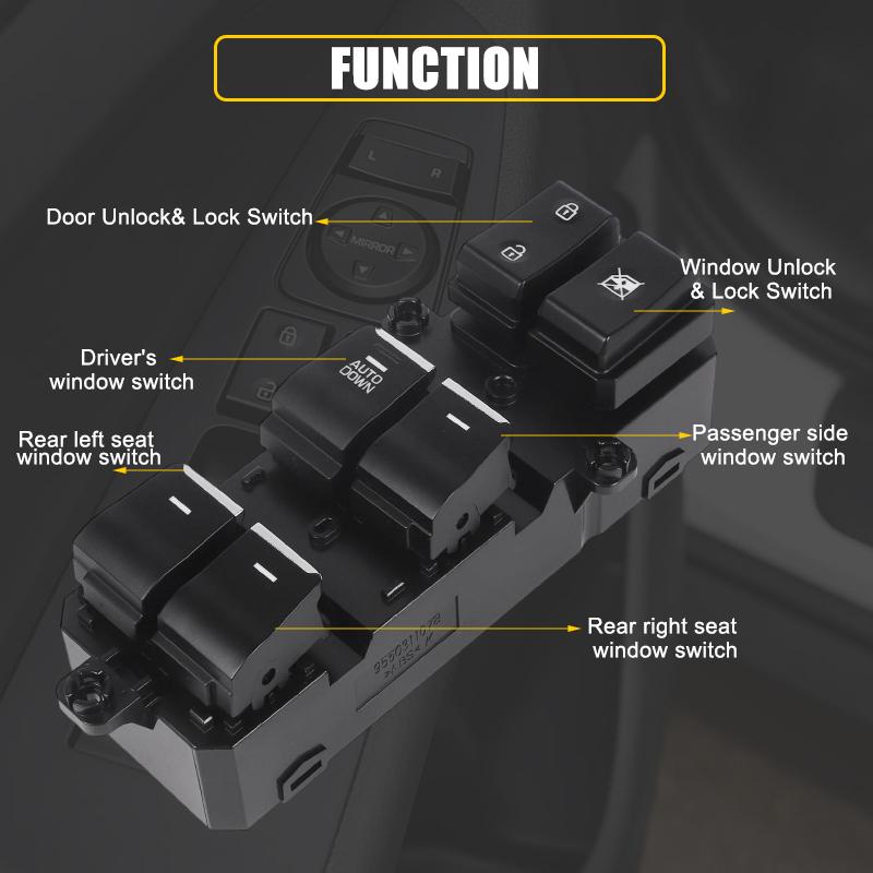 LHD Front Left Power Window Switch Button 18 P 93571-D3050 For Hyundai Tucson 2015 2016 2017 2018   93571D3050